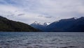 Breathtaking shot of a lake among mountains captured in Nahuel Huapi national park in Argentina Royalty Free Stock Photo