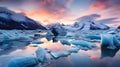 A breathtaking shot of a receding glacier, reflecting the undeniable impact of global warming on Earth\'s ice-covered regions