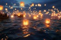 The breathtaking sight of lanterns floating on