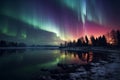 A breathtaking spectacle the beautiful aurora lights up the night