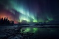 A breathtaking spectacle the beautiful aurora lights up the night