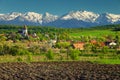 Stunning rural summer landscape with Hosman village, Transylvania, Romania, Europe Royalty Free Stock Photo