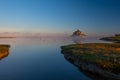 the famous Le Mont Saint-Michel tidal island , Normandy, France Royalty Free Stock Photo