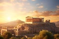 Breathtaking sunrise over the ancient city of Royalty Free Stock Photo