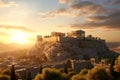 Breathtaking sunrise over the ancient city of Royalty Free Stock Photo