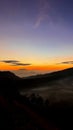 Breathtaking Sunrise Over Misty Mountains. Bromo Tengger Semeru National Park, Malang, Indonesia