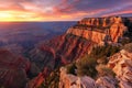 Breathtaking Sunset at Grand Canyon, Natural Wonder Concept Royalty Free Stock Photo