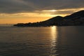 The breathtaking sunset on the Iles Sanguinaires Bloody Islands near Ajaccio, Corsica, France