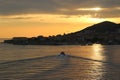 The breathtaking sunset on the Iles Sanguinaires Bloody Islands near Ajaccio, Corsica, France