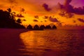 Breathtaking sunset in the Maldives Royalty Free Stock Photo