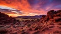 Breathtaking sunset over the desert mountains