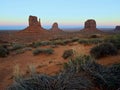 Breathtaking sunset over the monument valley and its iconic rocks, USA