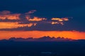 Breathtaking sunset over mountain range Royalty Free Stock Photo