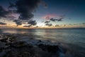 Breathtaking sunset reflecting in the ocean in Bonaire, Caribbean Royalty Free Stock Photo