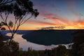 Breathtaking sunset views over Lake Burragorang, Australia Royalty Free Stock Photo