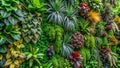 Breathtaking Vertical Garden Panorama A NatureInspired Green Wall Displaying a Stunning Array of Artificial Plants Royalty Free Stock Photo