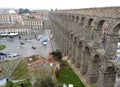 Breathtaking View of Aqueduct of Segovia in the Rainy Day Royalty Free Stock Photo