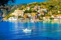 Breathtaking view of Assos village in Kefalonia ionian island in summer time