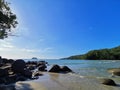 Breathtaking view beach during sunny day