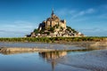 Breathtaking View on Beautiful Mont Saint Michel cathedral