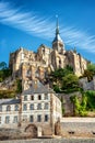 Breathtaking View on Beautiful Mont Saint Michel cathedral