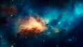 A breathtaking view of blue galaxy, the wonders of the cosmos. Generative AI