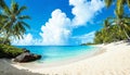 Breathtaking View of Clear Waters, Beautiful Sky, and Sunlit Beach