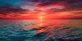 Breathtaking view of the colourful sunset over calm ocean. AI generated. Royalty Free Stock Photo