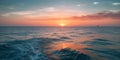 Breathtaking view of the colourful sunset over calm ocean. AI generated. Royalty Free Stock Photo