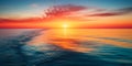 Breathtaking view of the colourful sunset over calm ocean. AI generated. Royalty Free Stock Photo