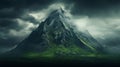 Breathtaking view of dramatic storm clouds over majestic mountain range in stunning landscape Royalty Free Stock Photo