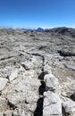 Breathtaking view of the European Alpine mountains with a moonscape-like scenery in summer