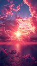 Ethereal Pink Clouds and Sky at Sunrise or Sunset. Background for Instagram Story, Banner Royalty Free Stock Photo