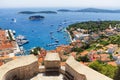 Breathtaking view of Hvar town and its harbor from the Spanish F Royalty Free Stock Photo