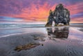 Breathtaking view of Hvitserkur unique basalt rock in Iceland