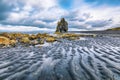 Breathtaking view of Hvitserkur unique basalt rock in Iceland
