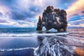 Breathtaking view of Hvitserkur unique basalt rock in Iceland