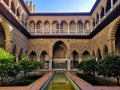 Breathtaking view of the iconic palace of Alcazar in Seville, Spain