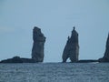 Breathtaking view of the iconic sea stacks Risin and Kellingin