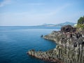 Breathtaking view of the Jungmun Daepo Haen Columnar Jusangjeolli cliff was formed due to the sudden cooling of lava