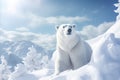 Breathtaking View of Majestic Polar Bear Roaming the Icy Landscapes of the North Pole