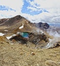 Breathtaking view of the majestic Tongariro Alpine Crossing of New Zealand Royalty Free Stock Photo