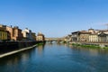 Breathtaking view of medieval stone bridge Ponte Vecchio, Florence, Italy Royalty Free Stock Photo