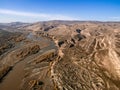 Mountains near upliscikhe, stone city, aerial shot Royalty Free Stock Photo