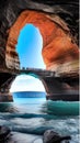 Breathtaking View of a Natural Arch Bridge illustration Artificial Intelligence