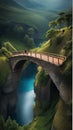 Breathtaking View of a Natural Arch Bridge illustration Artificial Intelligence