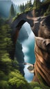 Breathtaking View of a Natural Arch Bridge illustration Artificial Intelligence