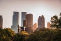 Breathtaking view of the New York City skyline at sunset, featuring the iconic Central Park. Royalty Free Stock Photo