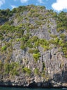 A breath taking view of one of the beautiful panorama view with high rocks, and green bushes in Thailand. Royalty Free Stock Photo
