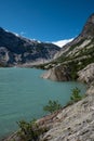 Breathtaking view over a clear blue lake Nigardsbrevatnet from the Nigardsbreen glacier in Jostedalsbreen National Park Royalty Free Stock Photo